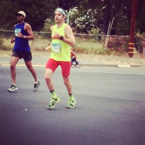 Stride looks a little short, things are getting rough at mile 20.2