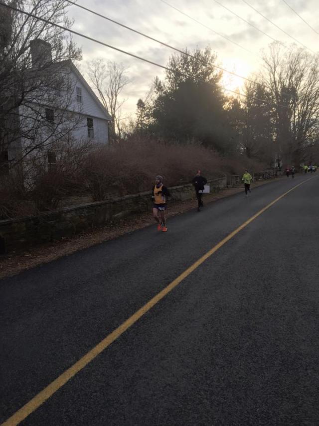 About a mile in, trying to find the zone.